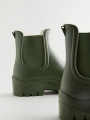 Khaki Green Faux Fur Lined Ankle Wellies - Image 8 of 9