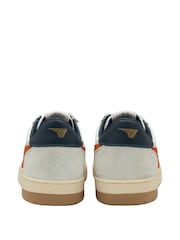 Gola White/Moody Orange/Navy Mens Hawk Leather Lace Up Trainers - Image 3 of 4