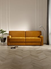 Jay-Be Luxe Velvet Saffron Yellow Linea 4 Seater Sofa Bed - Image 1 of 6