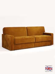Jay-Be Luxe Velvet Saffron Yellow Linea 4 Seater Sofa Bed - Image 2 of 6