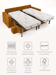 Jay-Be Luxe Velvet Saffron Yellow Linea 4 Seater Sofa Bed - Image 3 of 6