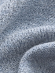 Light Blue Marl Regular Fit Knitted Long Sleeve Polo Shirt - Image 8 of 9