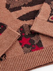 بني - Western Cowboy Boot Graphic Knitted Jumper - صورة 9 من 9