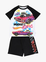 Brand Threads Grey Boys 100% Cotton Hot Wheels Short Pyjama Set - Image 1 of 5