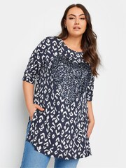 Yours Curve Blue Heart Sequin Embellished Top - Image 1 of 5