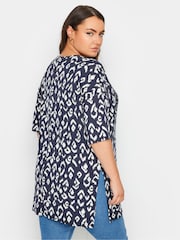 Yours Curve Blue Heart Sequin Embellished Top - Image 3 of 5