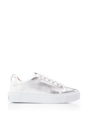 Plateado - Moda in Pelle Arabeller Lace-Up Trainers With Eyelets - Imagen 2 de 6