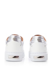 Plateado - Moda in Pelle Arabeller Lace-Up Trainers With Eyelets - Imagen 4 de 6