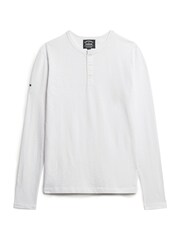 Superdry White 100% Cotton Long Sleeve Jersey Grandad Top - Image 3 of 5