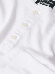 Superdry White 100% Cotton Long Sleeve Jersey Grandad Top - Image 5 of 5