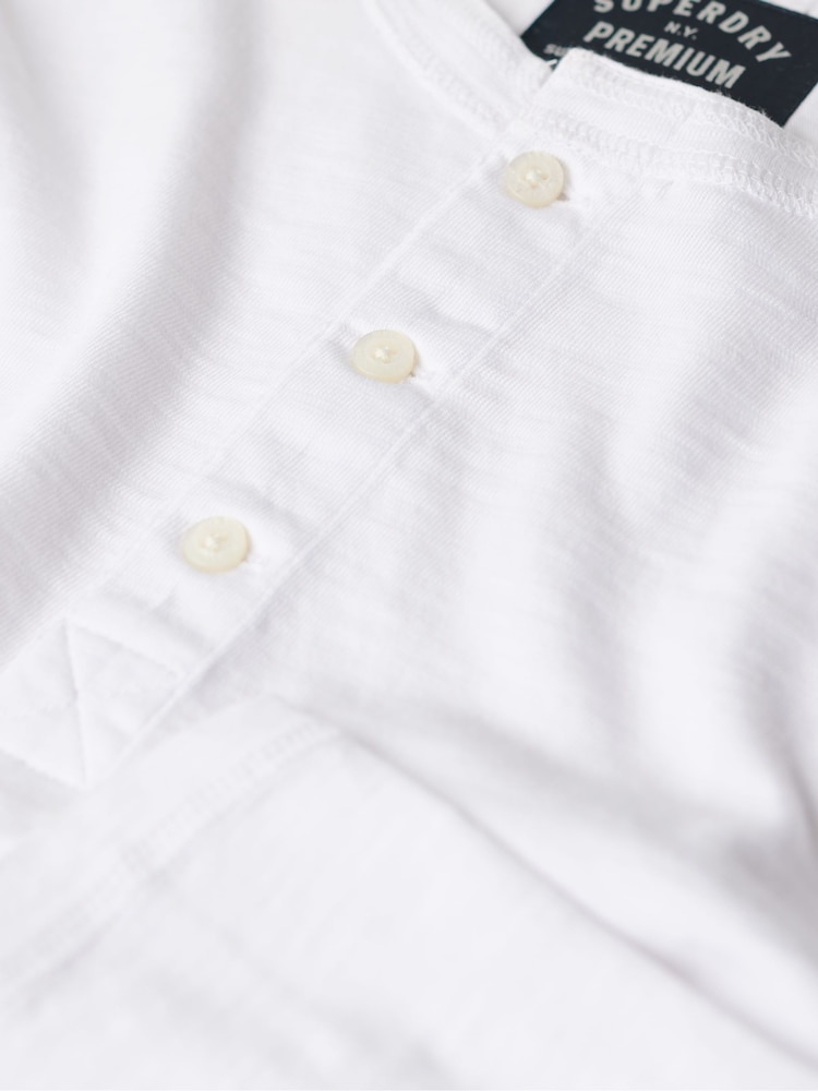 Superdry White 100% Cotton Long Sleeve Jersey Grandad Top - Image 5 of 5 Superdry White 100% Cotton Long Sleeve Jersey Grandad Top - Image 5 of 5