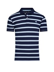 Raging Bull Blue Triple Stripe Birdseye 100% Cotton Polo Shirt - Image 10 of 10