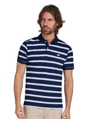 Raging Bull Blue Triple Stripe Birdseye 100% Cotton Polo Shirt - Image 4 of 10