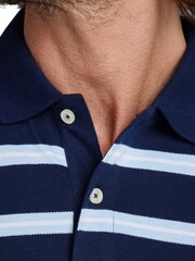 Raging Bull Blue Triple Stripe Birdseye 100% Cotton Polo Shirt - Image 7 of 10