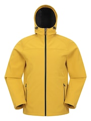 Mountain Warehouse Yellow Mens Exodus Water Resistant Softshell Jacket - Image 1 of 5