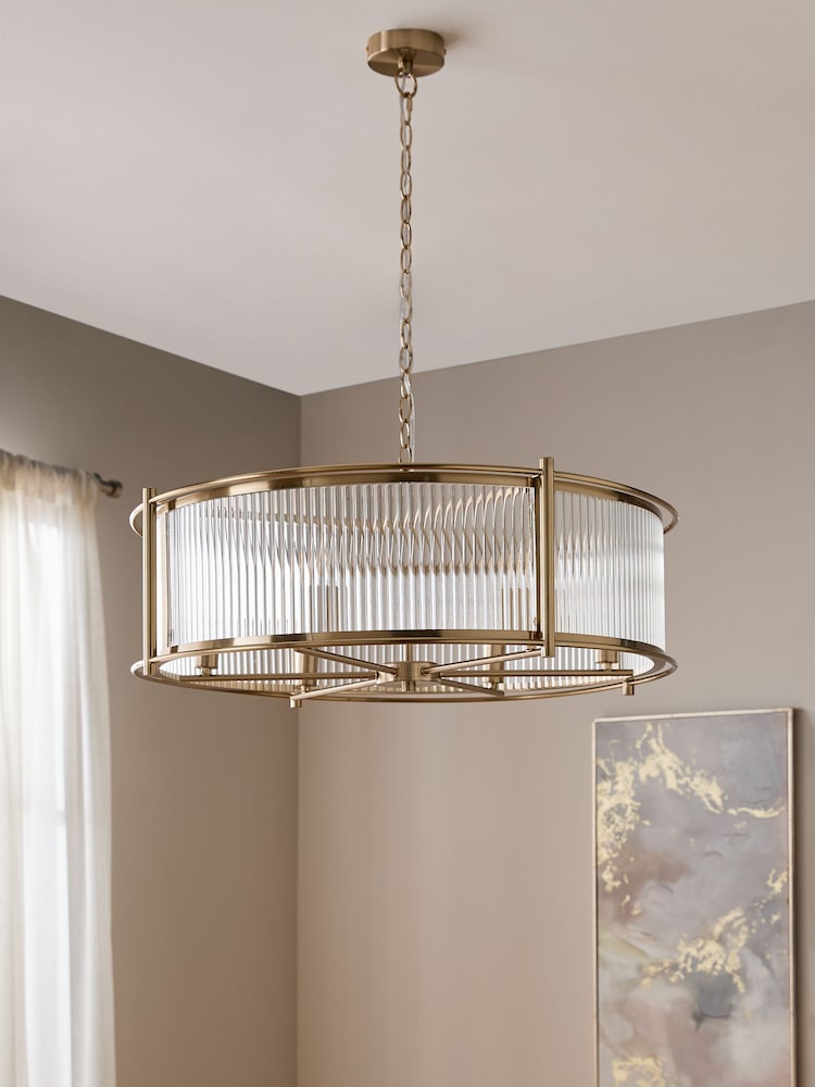 Brass Large Hertford 6 Light Chandelier Light Fitting - Image 2 of 5