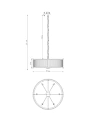 Brass Large Hertford 6 Light Chandelier Light Fitting - Image 4 of 5