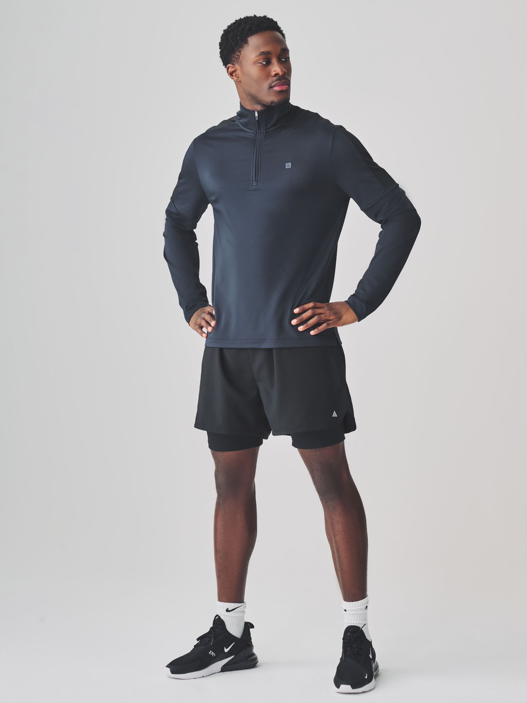 メンズウェア HIIT CHECK BEACH NAVY Buy Navy Zip Neck Active Training Top from Next Canada