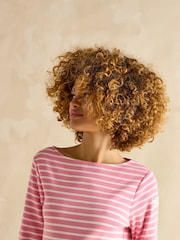 Joules Harbour Pink/White Boat Neck Breton Top - Image 6 of 7