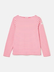 Joules Harbour Pink/White Boat Neck Breton Top - Image 7 of 7