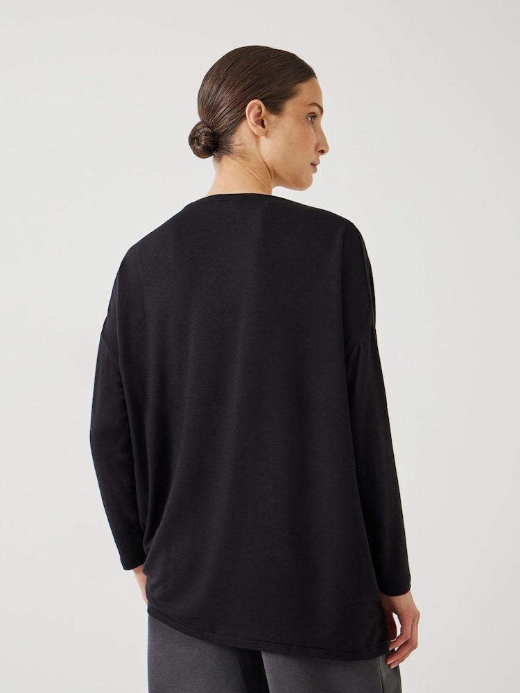 Hush Black Gillian Longline Jersey Top - Image 3 of 5