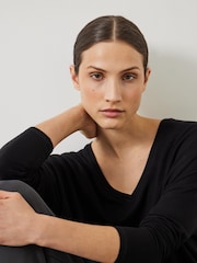 Hush Black Gillian Longline Jersey Top - Image 4 of 5