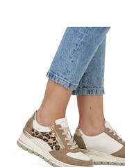 Rieker Womens Wide Fit Cream Zipper Trainers - Image 10 of 10