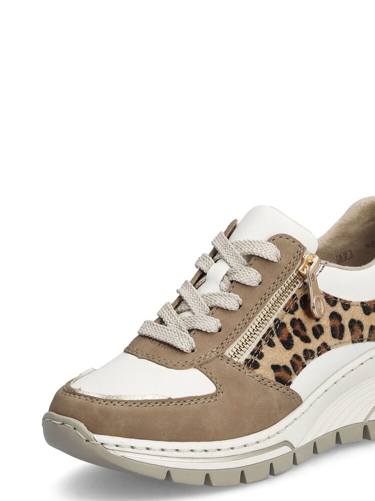 Rieker Womens Wide Fit Cream Zipper Trainers - Image 3 of 10