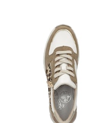 Rieker Womens Wide Fit Cream Zipper Trainers - Image 4 of 10