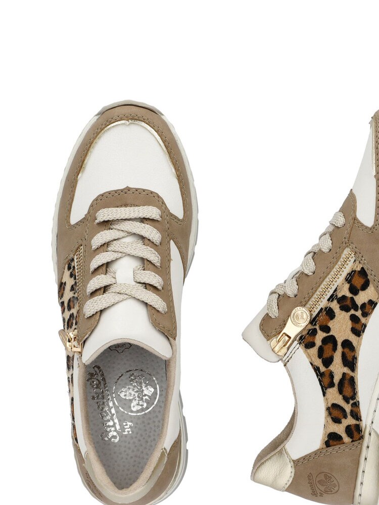 Rieker Womens Wide Fit Cream Zipper Trainers - Image 7 of 10