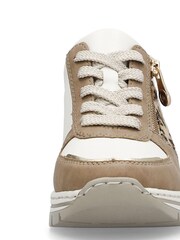 Rieker Womens Wide Fit Cream Zipper Trainers - Image 8 of 10