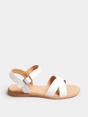 White Cross Strap Sandals In Extra Wide EEE Fit - Image 3 of 5