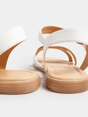 White Cross Strap Sandals In Extra Wide EEE Fit - Image 5 of 5