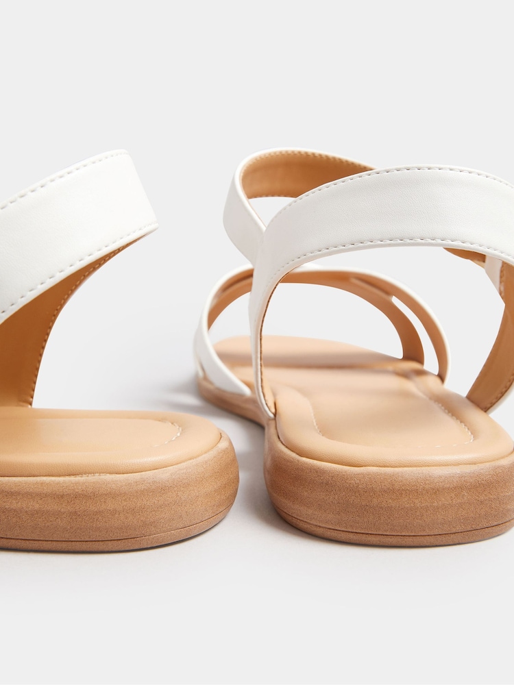 White Cross Strap Sandals In Extra Wide EEE Fit - Image 5 of 5