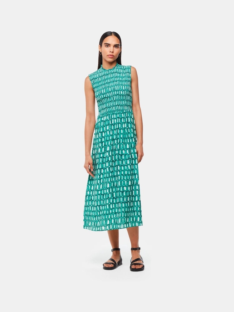 Whistles Riley Floral Shirred Black Dress - Image 1 of 4