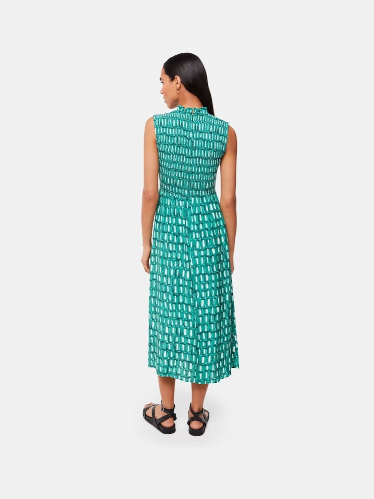Whistles Riley Floral Shirred Black Dress - Image 2 of 4
