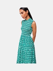 Whistles Riley Floral Shirred Black Dress - Image 4 of 4