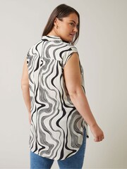 Evans Curve Abstract Print White Tunic - Image 2 of 5