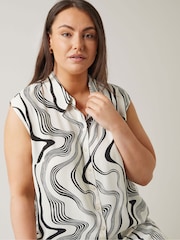 Evans Curve Abstract Print White Tunic - Image 4 of 5