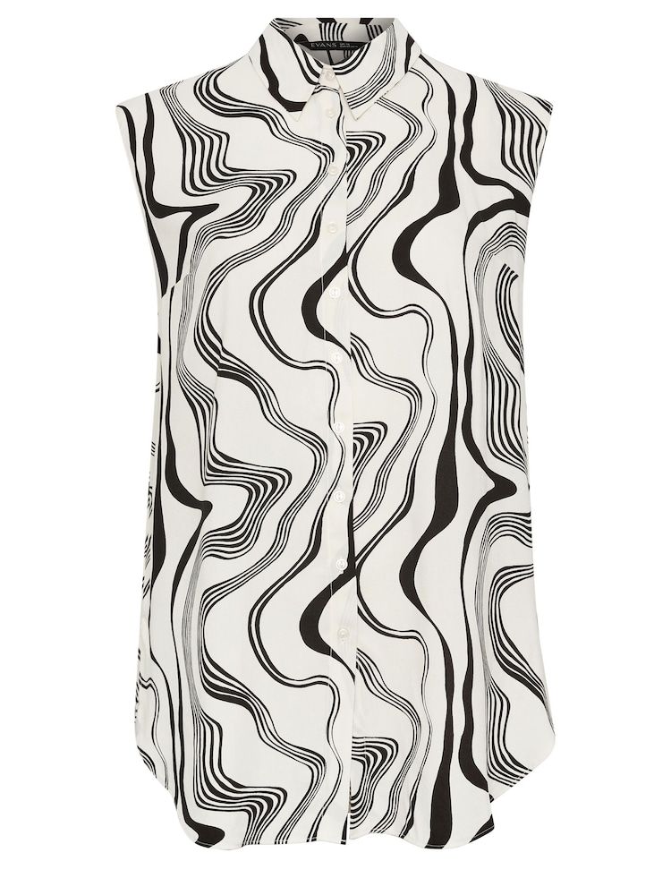 Evans Curve Abstract Print White Tunic - Image 5 of 5