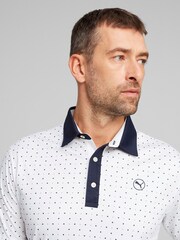 Puma White Pure Geo Golf Mens Polo Shirt - Image 2 of 6