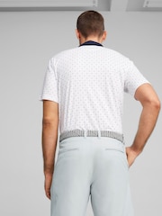 Puma White Pure Geo Golf Mens Polo Shirt - Image 3 of 6