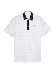 Puma White Pure Geo Golf Mens Polo Shirt - Image 5 of 6