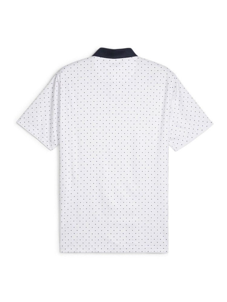 Puma White Pure Geo Golf Mens Polo Shirt - Image 6 of 6