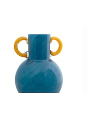 pt, Bright Blue Fiesta Vase with Handles - Image 2 of 3