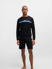 BOSS Black 100% Cotton Stripe Logo Sweatshirt - Image 3 of 7