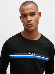 BOSS Black 100% Cotton Stripe Logo Sweatshirt - Image 4 of 7