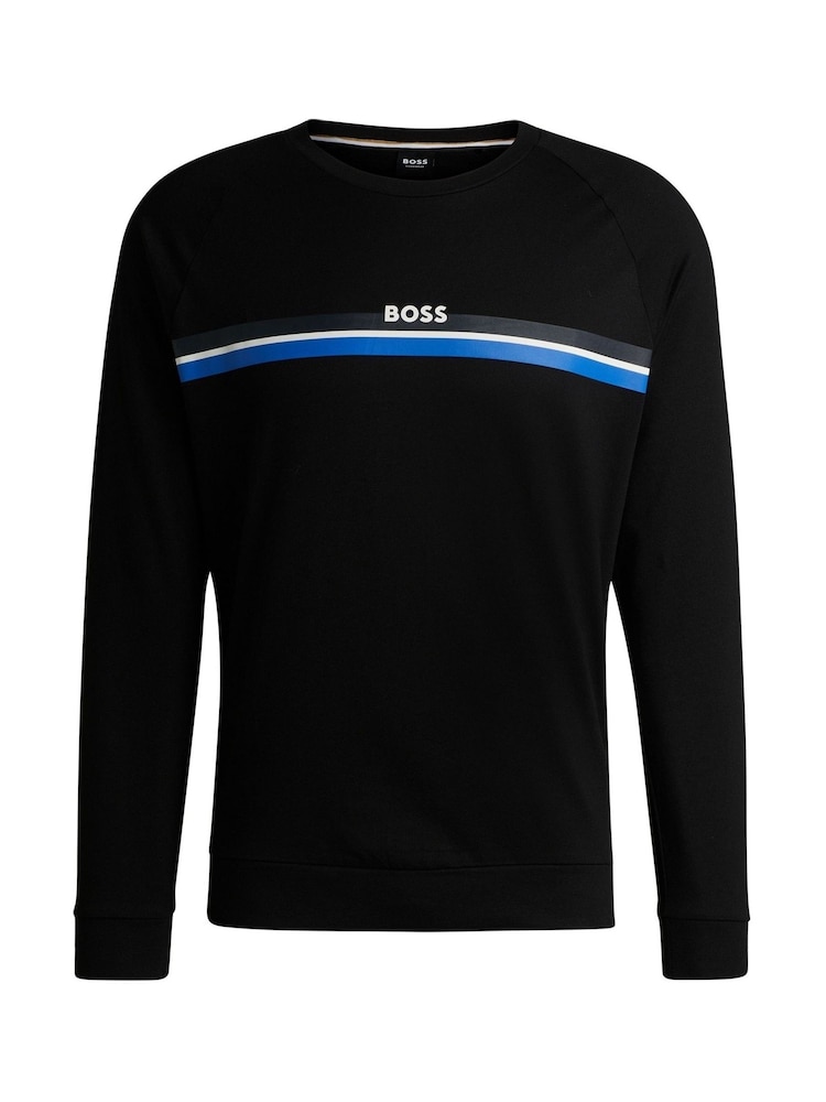 BOSS Black 100% Cotton Stripe Logo Sweatshirt - Image 7 of 7