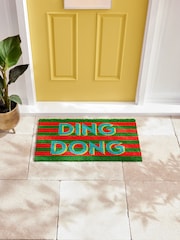 Multi Ding Dong Slogan Coir Doormat - Image 1 of 7