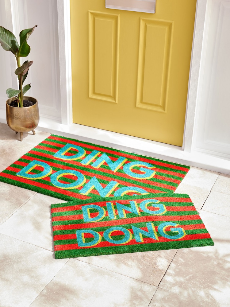 Multi Ding Dong Slogan Coir Doormat - Image 3 of 7